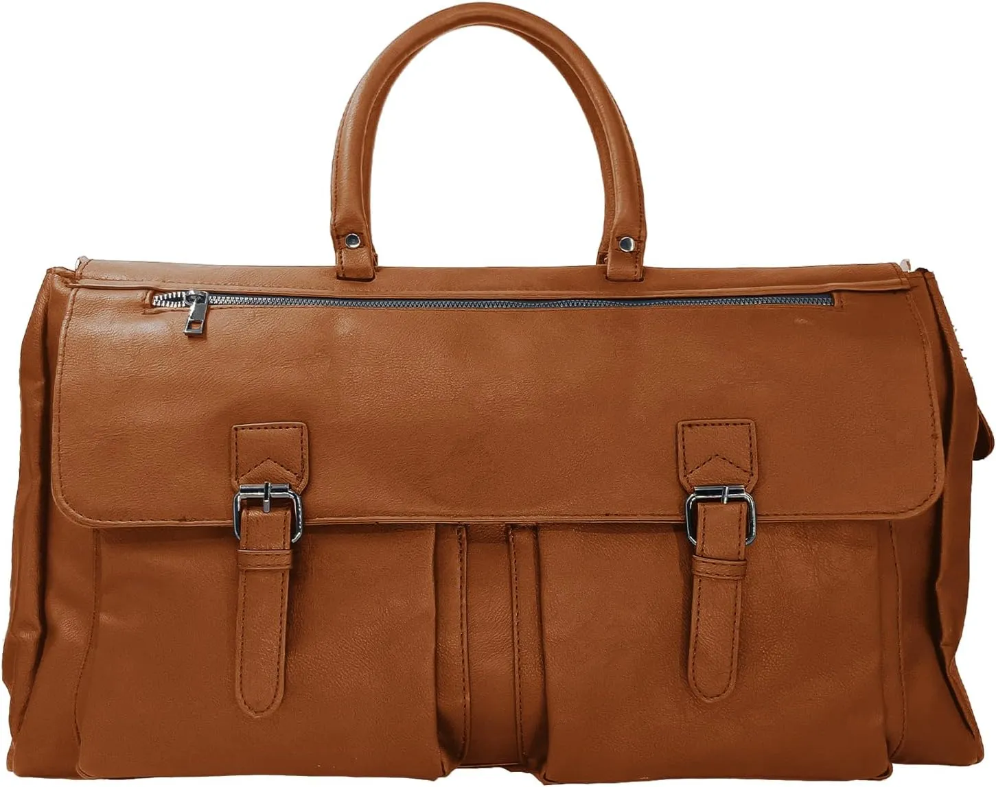 Leather Travel Weekender Bag Large Carry On Travel Tote Duffel Bag For men and Women - Brown