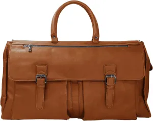 Leather Travel Weekender Bag Large Carry On Travel Tote Duffel Bag For men and Women - Brown