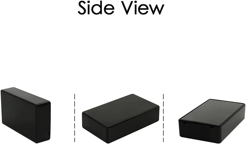 LeMotech Project Box 10 Pieces ABS Plastic Electrical Project Case Small Junction Box for Electronics Black 3.9 x 2.4 x 1.0 inch (100 x 60 x 25 mm)