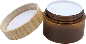 Óleo Plant-Based Oil Products 150ML 5 oz Amber PET Plastic Cosmetic Jar with Real Bamboo Lid, 6 pack