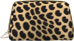 Leopard Animal Print Toiletry Pouch, Travel-Friendly Makeup Organizer For Makeup Brushes, Lipsticks
