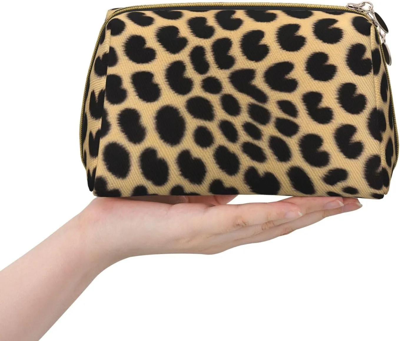 Leopard Animal Print Toiletry Pouch, Travel-Friendly Makeup Organizer For Makeup Brushes, Lipsticks