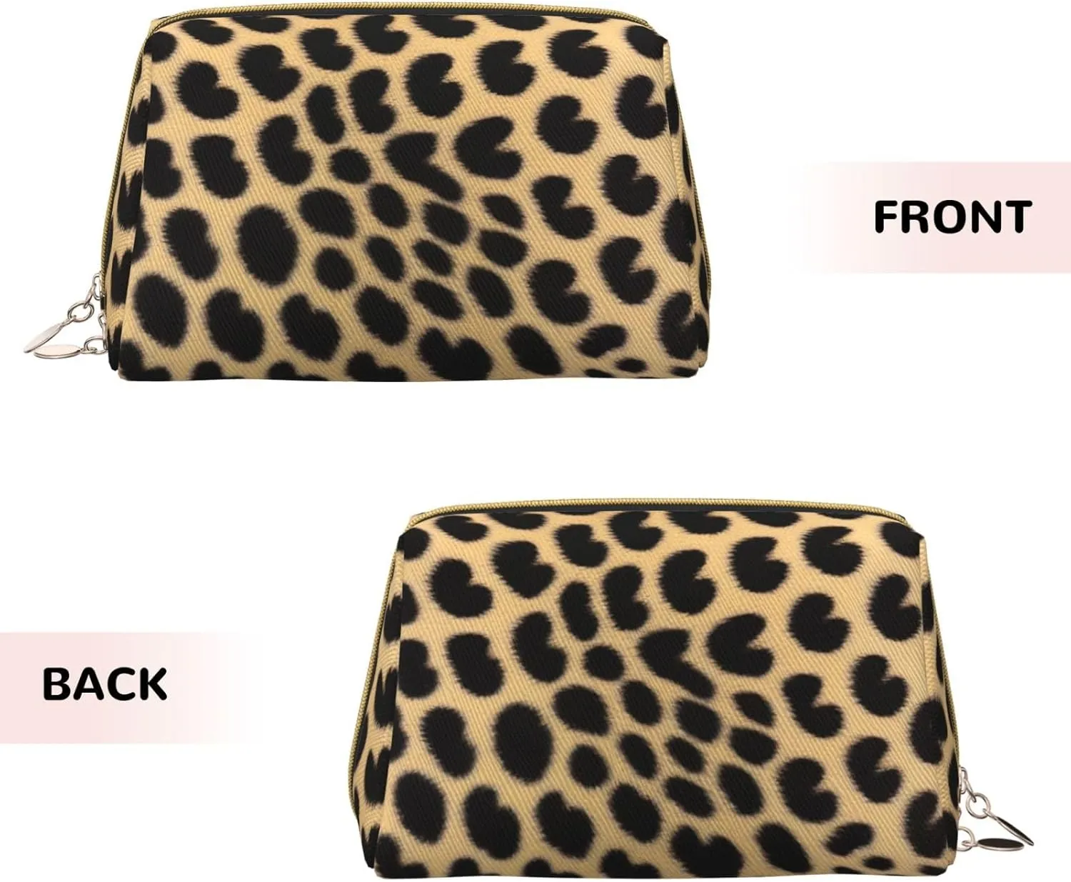 Leopard Animal Print Toiletry Pouch, Travel-Friendly Makeup Organizer For Makeup Brushes, Lipsticks