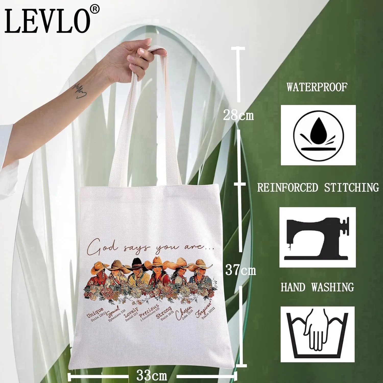 LEVLO Country Girl Cosmetic Make Up Bag Western Equestrian Gift God Says You Are Unique Special Lovely Makeup Zipper Pouch Bag (God Country Girl Tote)