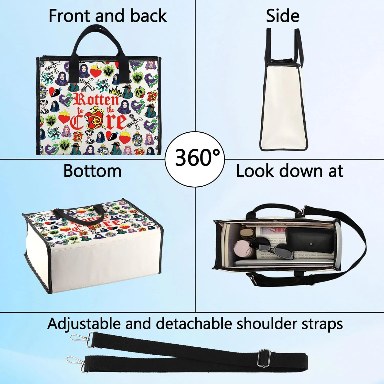 LEVLO Descendants Cosmetic Make Up Bag Descendants Fans Gift Rotten to the Core Makeup Zipper Pouch Bag For Friend Family (Core LT)