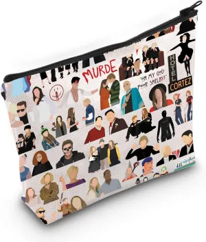 LEVLO Horror TV Show Makeup Bag Horror Story Fans Gift Horror TV Show Character Zipper Pouch Bag Horror Story Series Merch (Murde Bag)
