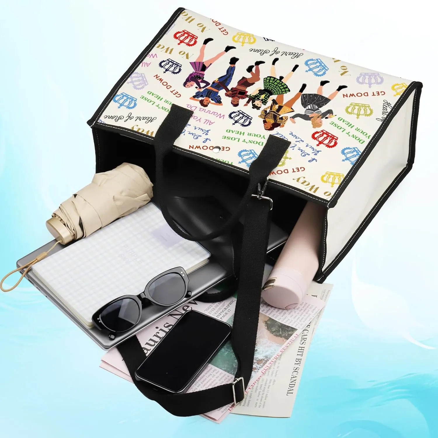 LEVLO Musical Queen Cosmetic Bag Theater Drama Fans Gift Six Queen Musical Make Up Zipper Pouch Bag