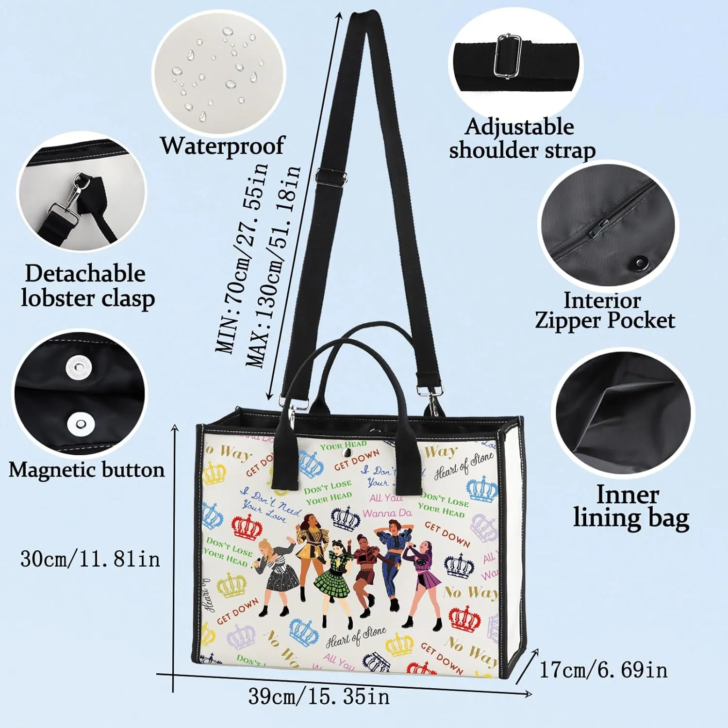LEVLO Musical Queen Cosmetic Bag Theater Drama Fans Gift Six Queen Musical Make Up Zipper Pouch Bag
