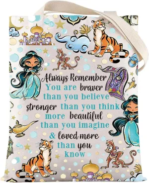 LEVLO Princess Arab Cosmetic Make Up Bag Fairy Tales Fans Gift You Are Braver Stronger Smarter Than You Think Princess Zipper Pouch Bag (Arab moli T)