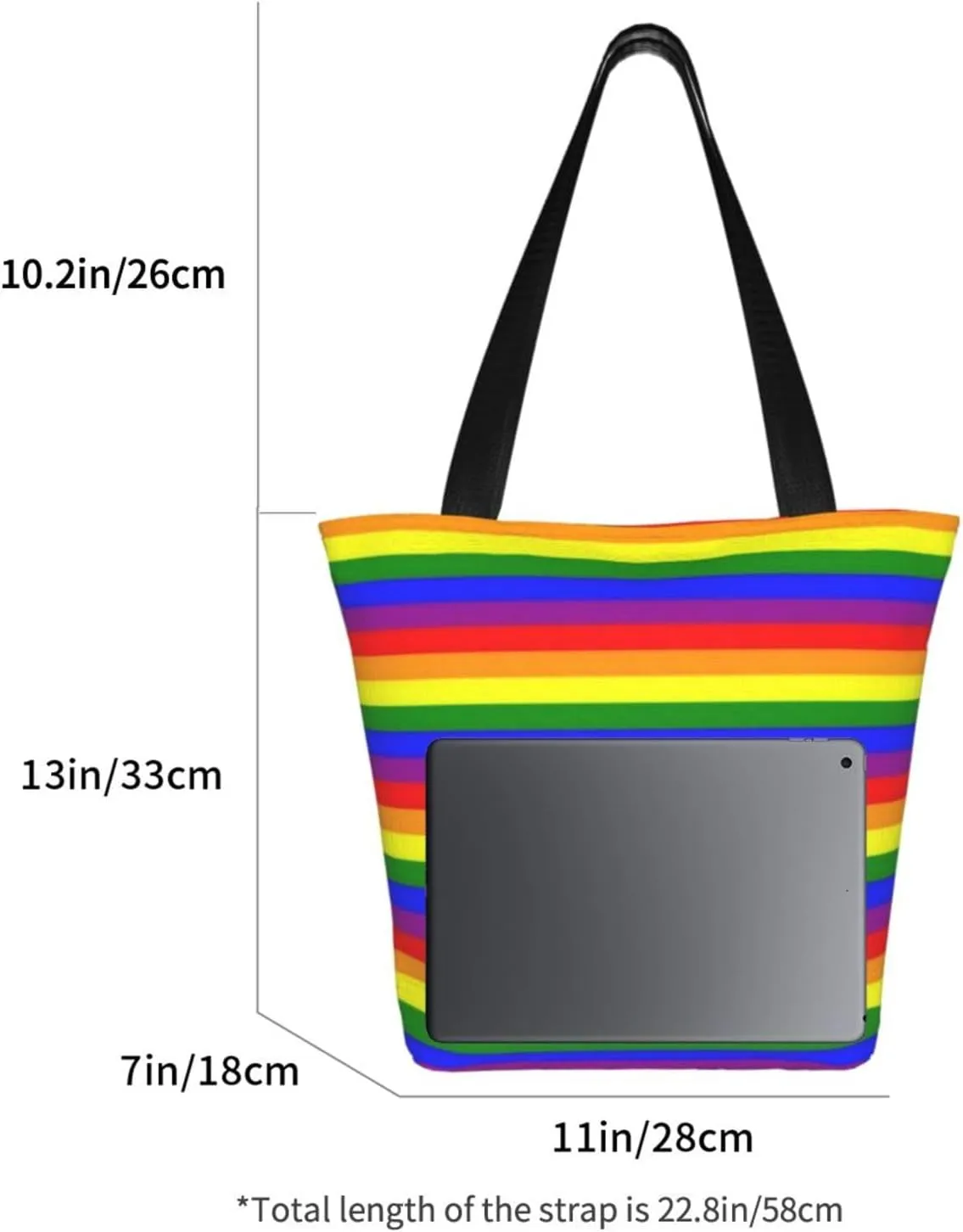 LGBT Pride Gay Rainbow Women's Tote Bag Lightweight Shopping Handbag Travel Shoulder Bag With Zipper