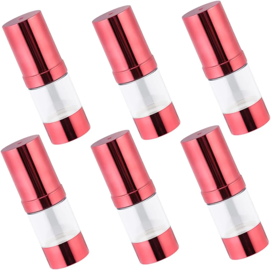 LIFKOME 6Pcs Empty Lotion Bottles Plastic Cosmetic Storage Containers with Press Pump Leak Travel for Toiletries for Home Outdoor and Camping Use