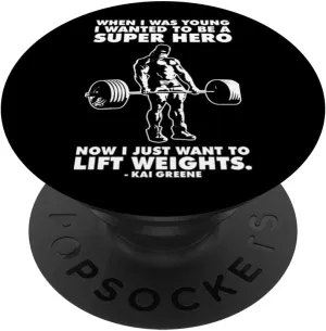 Lift Weights vs Become Super Hero - Bodybuilding Gym Workout PopSockets Swappable PopGrip