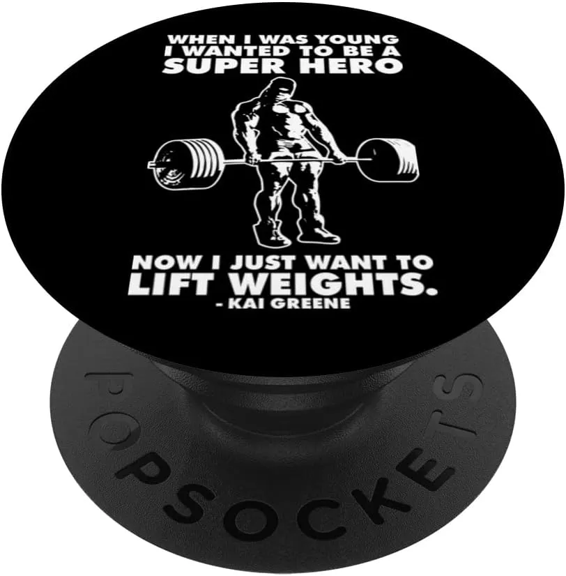Lift Weights vs Become Super Hero - Bodybuilding Gym Workout PopSockets Swappable PopGrip