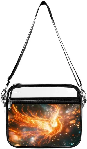 Light Swirling Phoenix Clear Crossbody Bags Shoulder Bag Messenger Purse for Stadium Concerts Sports Events