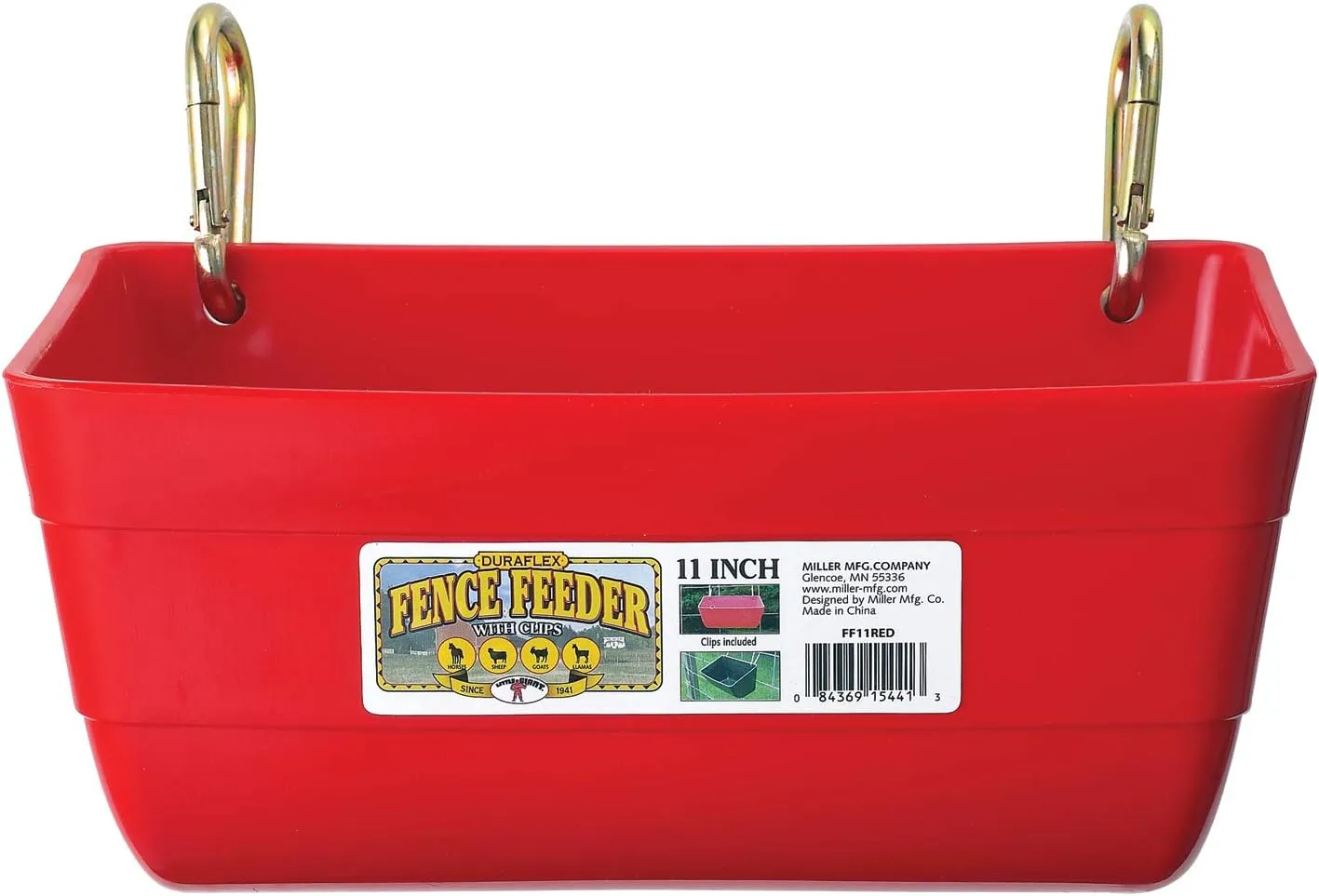 Little Giant® Plastic Fence Feeder | Clip On Pig Feeder | Mountable Feed Bucket | 4.5 Quarts | Red