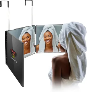 Locsanity 360° Tri-Fold Cosmetic Mirror, LED Light, ABS Plastic, Adjustable, for DYI Locs, Dreadlocks, Sisterlocks, Braids, Hair Cuts