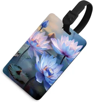 Lotus Flower Luggage Tags for Travel Bag Cute Suitcase Identify Labels Baggage Tag