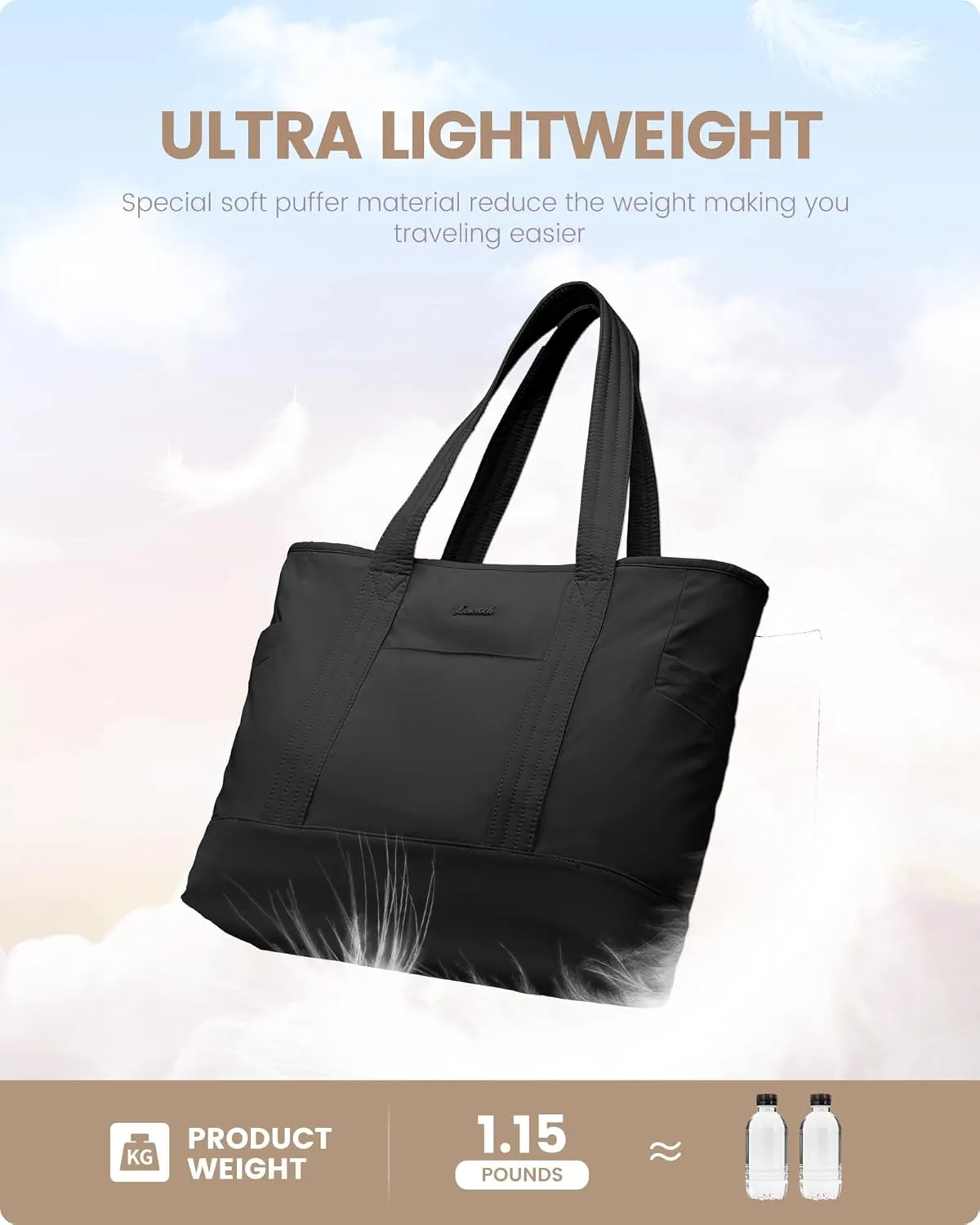 LOVEVOOK Tote Bag for Women,Lightweight Gym Tote Bag with Zipper,Work Tote with Laptop Pocket,Nurse Dance Yoga Bag for Travel