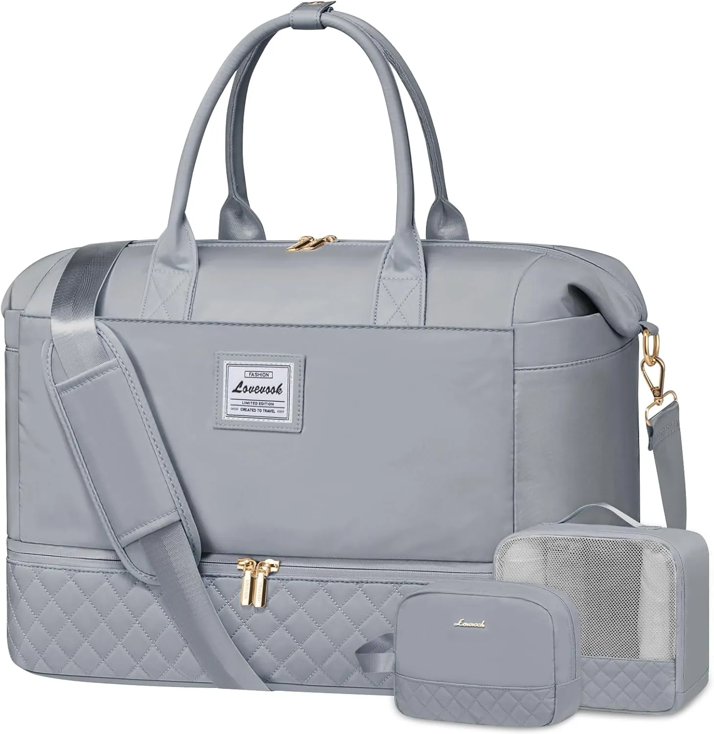 LOVEVOOK Travel Duffle Bags - Weekender with Shoe & Toiletry Compartment, Overnight & Gym Bag