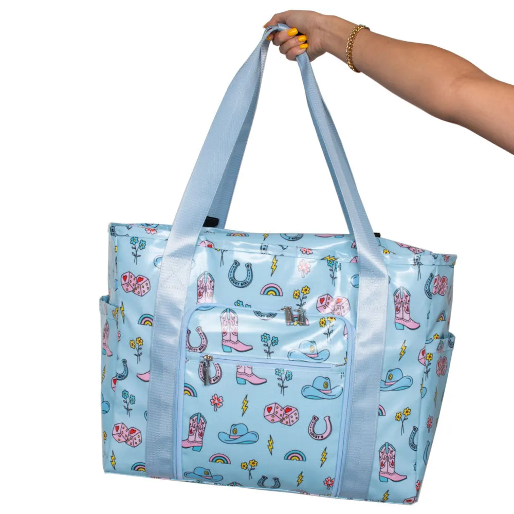 Lucky Girl Western Foldable Large Tote Bag