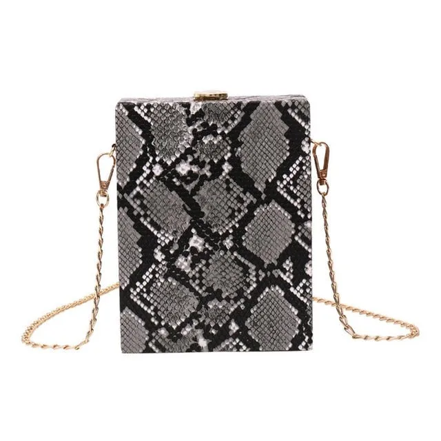 luxury Crossbody Snake Print Bag