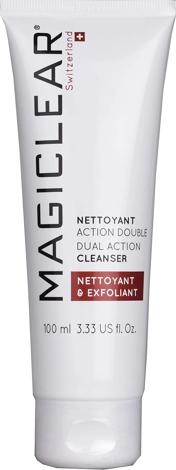 Luxury Exfoliator and Cleanser - Dual Action Deep Face Wash, Oil-Free Daily Cleanser and Facial Scrub - Best Swiss Brand 100ml