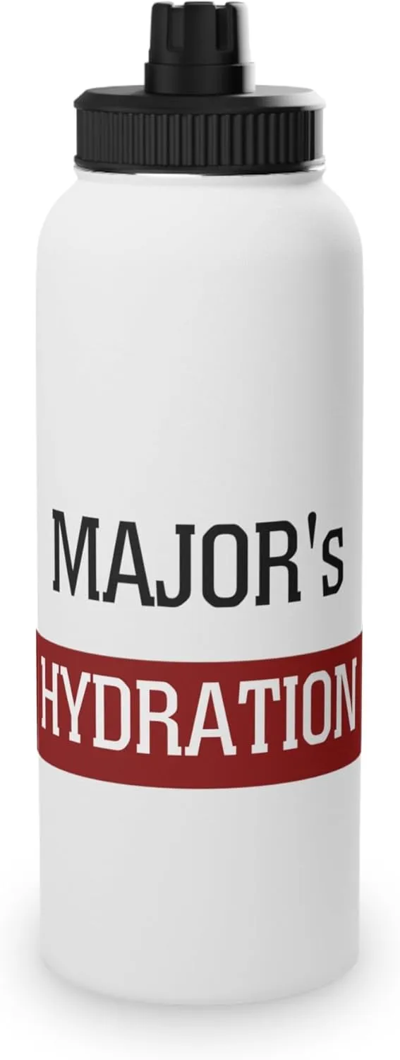 Major's Hydration: Stainless Steel Water Bottle – BPA-Free, Insulated Sports Lid, 12oz, 18oz, 32oz (32oz)