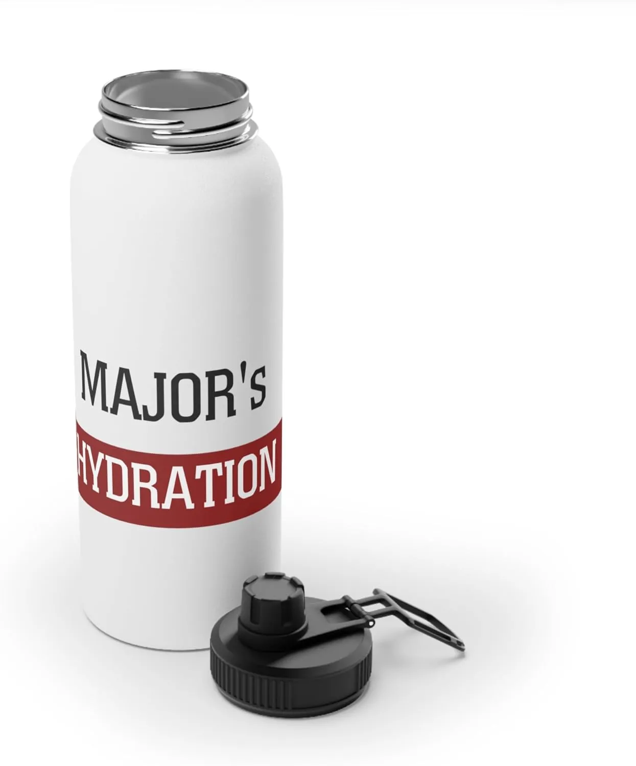 Major's Hydration: Stainless Steel Water Bottle – BPA-Free, Insulated Sports Lid, 12oz, 18oz, 32oz (32oz)