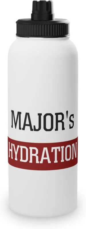 Major's Hydration: Stainless Steel Water Bottle – BPA-Free, Insulated Sports Lid, 12oz, 18oz, 32oz (32oz)