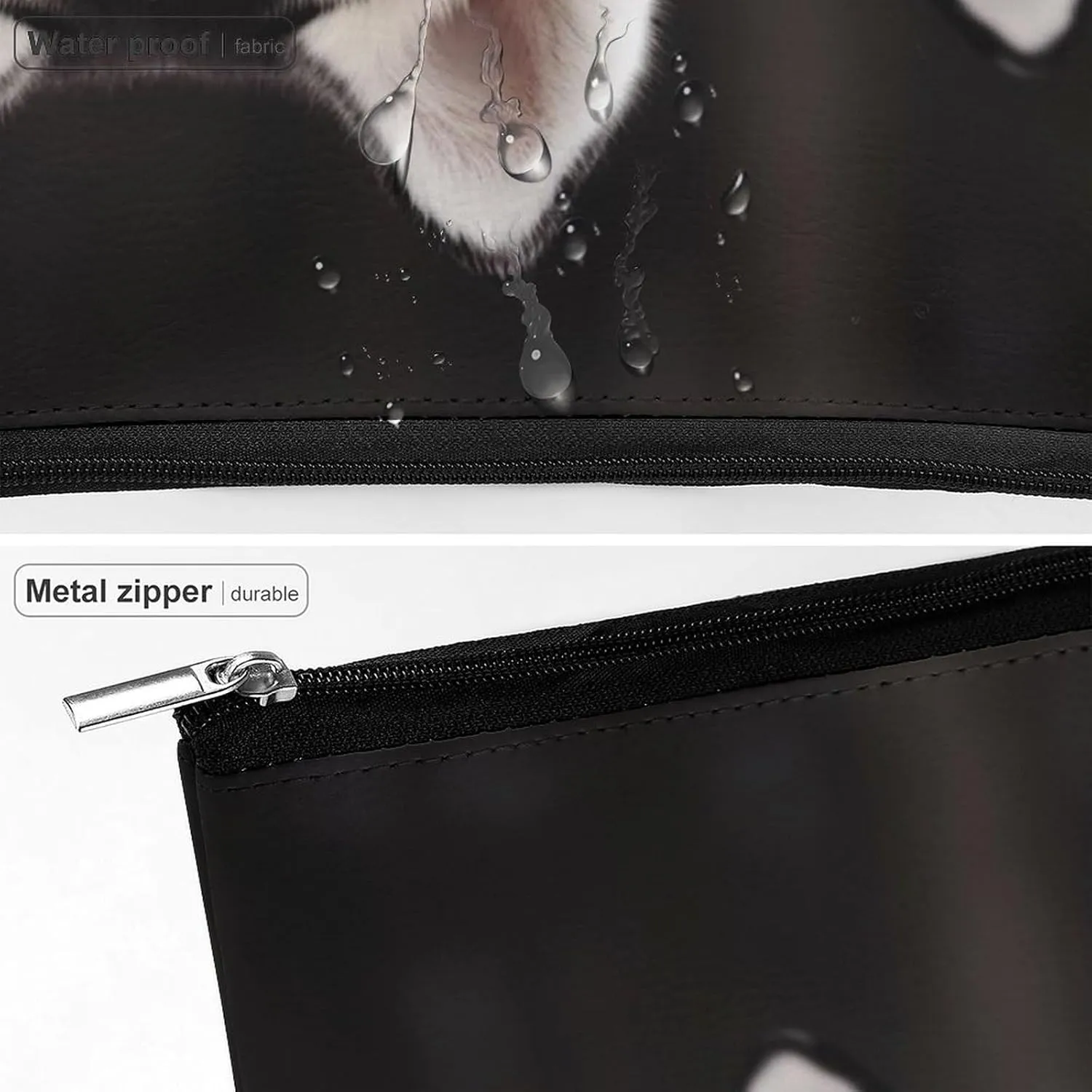 Makeup Bag Portable Cosmetic Bag Husky Dog Toiletry Bag Makeup Organizer Case Large Capacity Zipper Pouch Travel Toiletry Pouch for Women Men