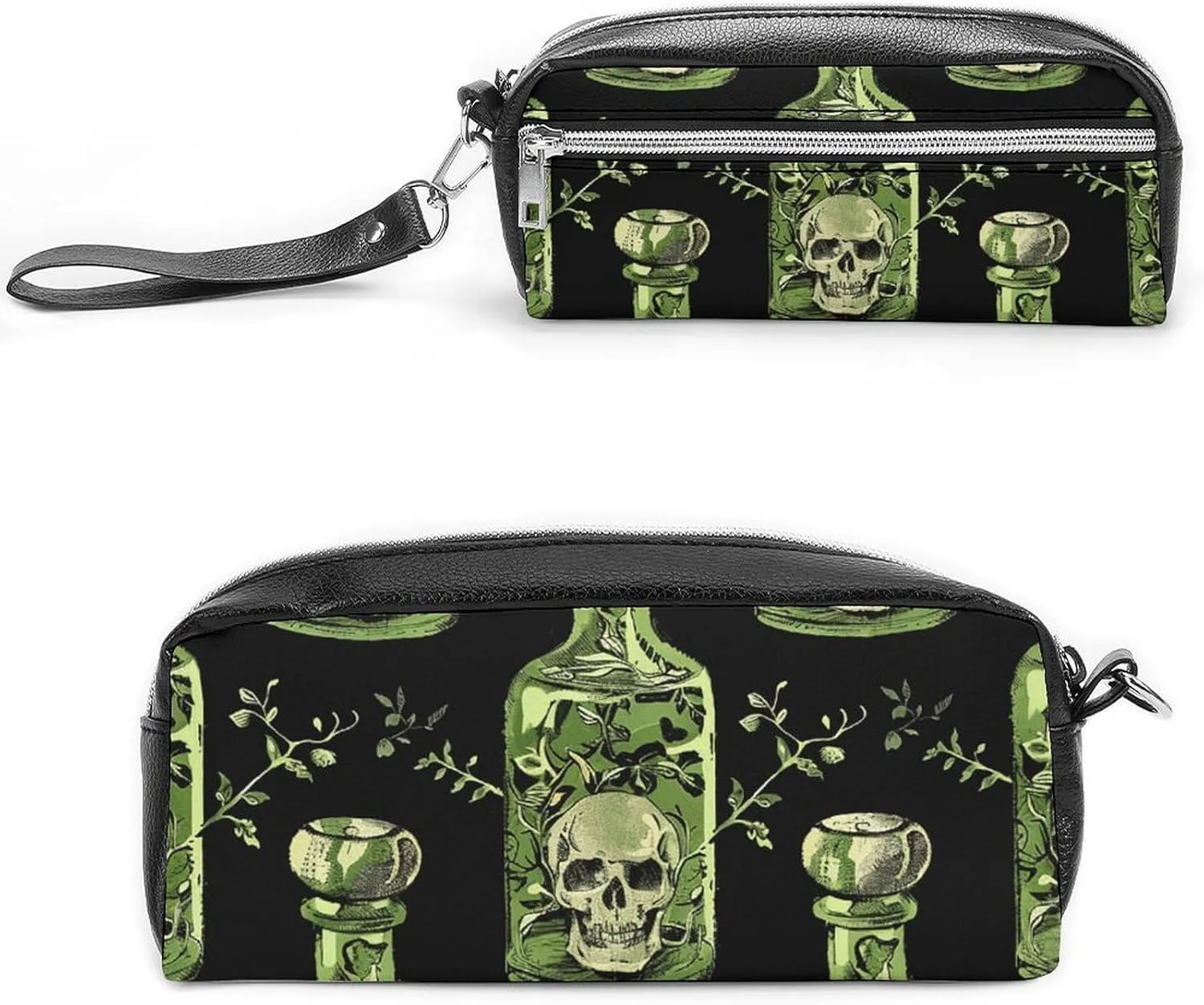 Makeup Bag Travel Cosmetic Bag for Women Poison Bottle Pattern Makeup Pouch for Purse Large Makeup Organizer Case