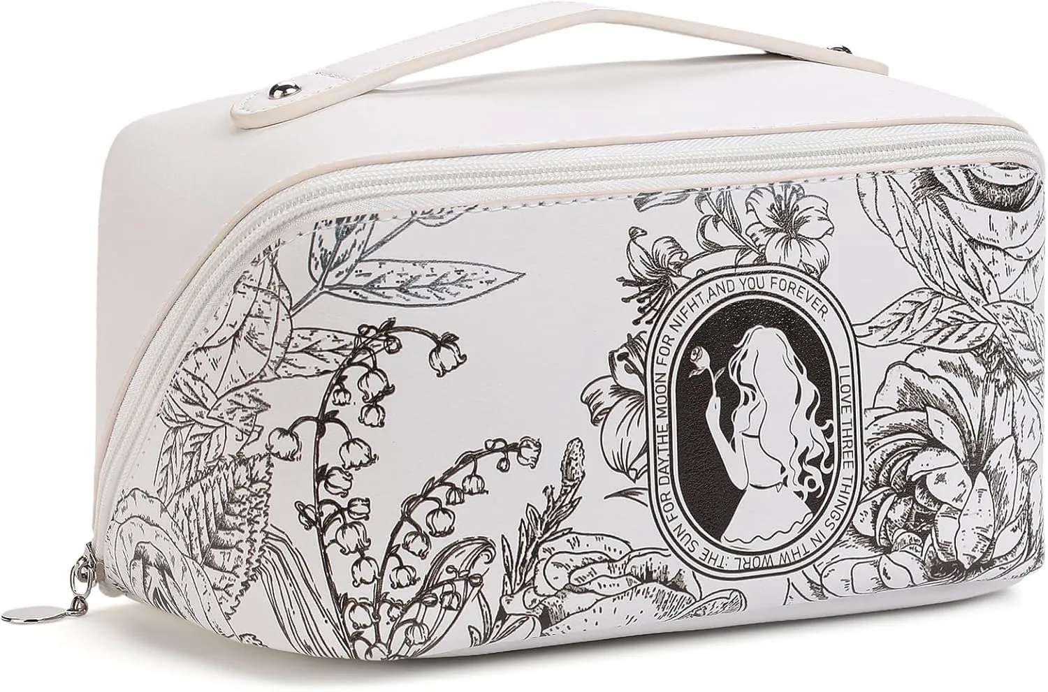 Makeup Bag Travel Large Capacity Cosmetic Bag,Waterproof Portable Pouch Toiletry Bag Makeup Bag Organizer with Dividers and Handle