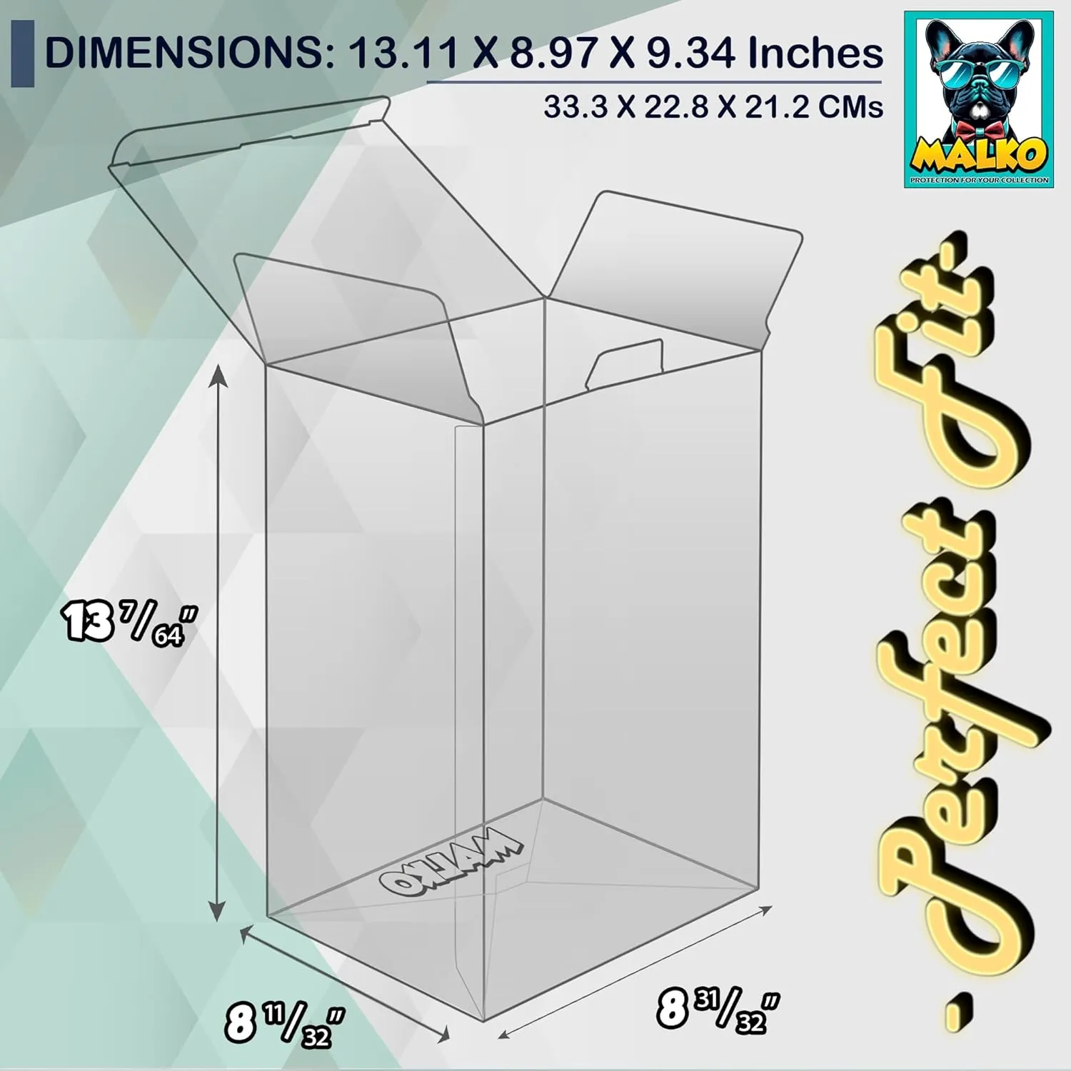 MALKO 10 Inch Jumbo Funko Pop Protector | Figure NOT Included | Compatible with Vertical 10" Vinyl Figures | 2 Pack
