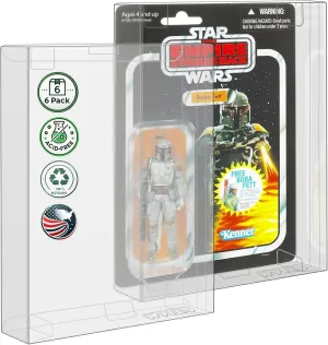 MALKO 6 Pack Protector Display Case for Carded 3.75 Inch Action Figures | Compatible with: Star Wars | Marvel | G.I Joe | 0.5 MM Thick Plastic