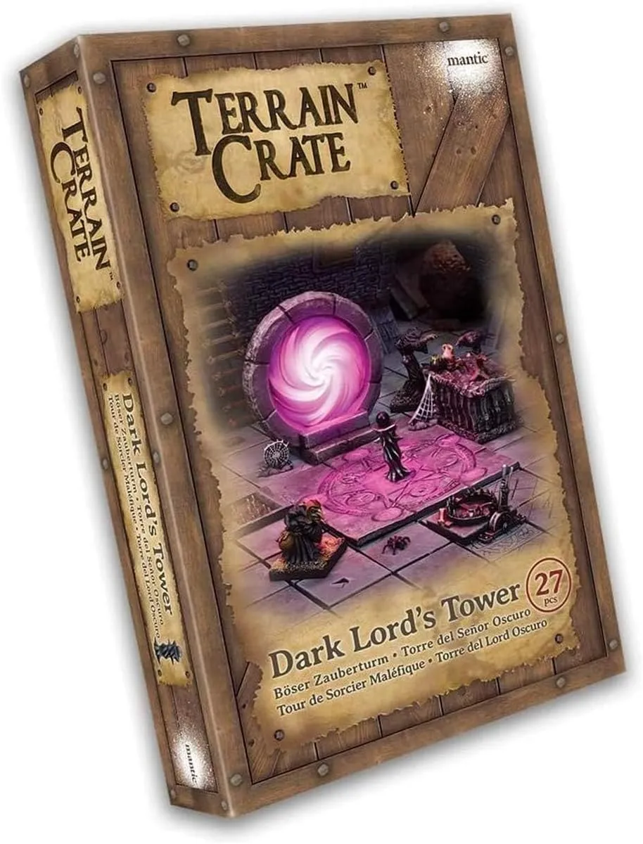 Mantic Games Terrain Crate - Dark Lord's Tower Medium Size Set | Highly-Detailed 3D Miniatures | Pre-Assembled Scenery Tabletop Game Accessory for Wargames, Board Games and RPGs | Made by Mantic Games