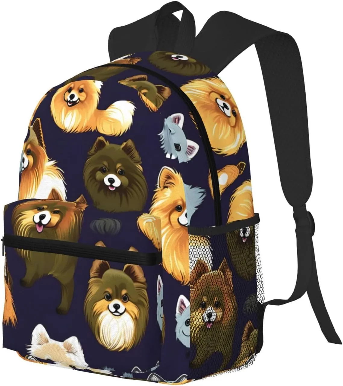 Many Pomeranians Pattern Print Comfortable Backpack,Your Essential Casual Travel Bag For Outdoor Adventures
