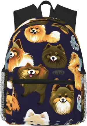 Many Pomeranians Pattern Print Comfortable Backpack,Your Essential Casual Travel Bag For Outdoor Adventures