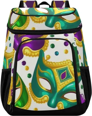 Mardi Gras Pattern 36 Cans Cooler and Backpack Lightweight Beach Cooler Backpack Lunch Box for Men