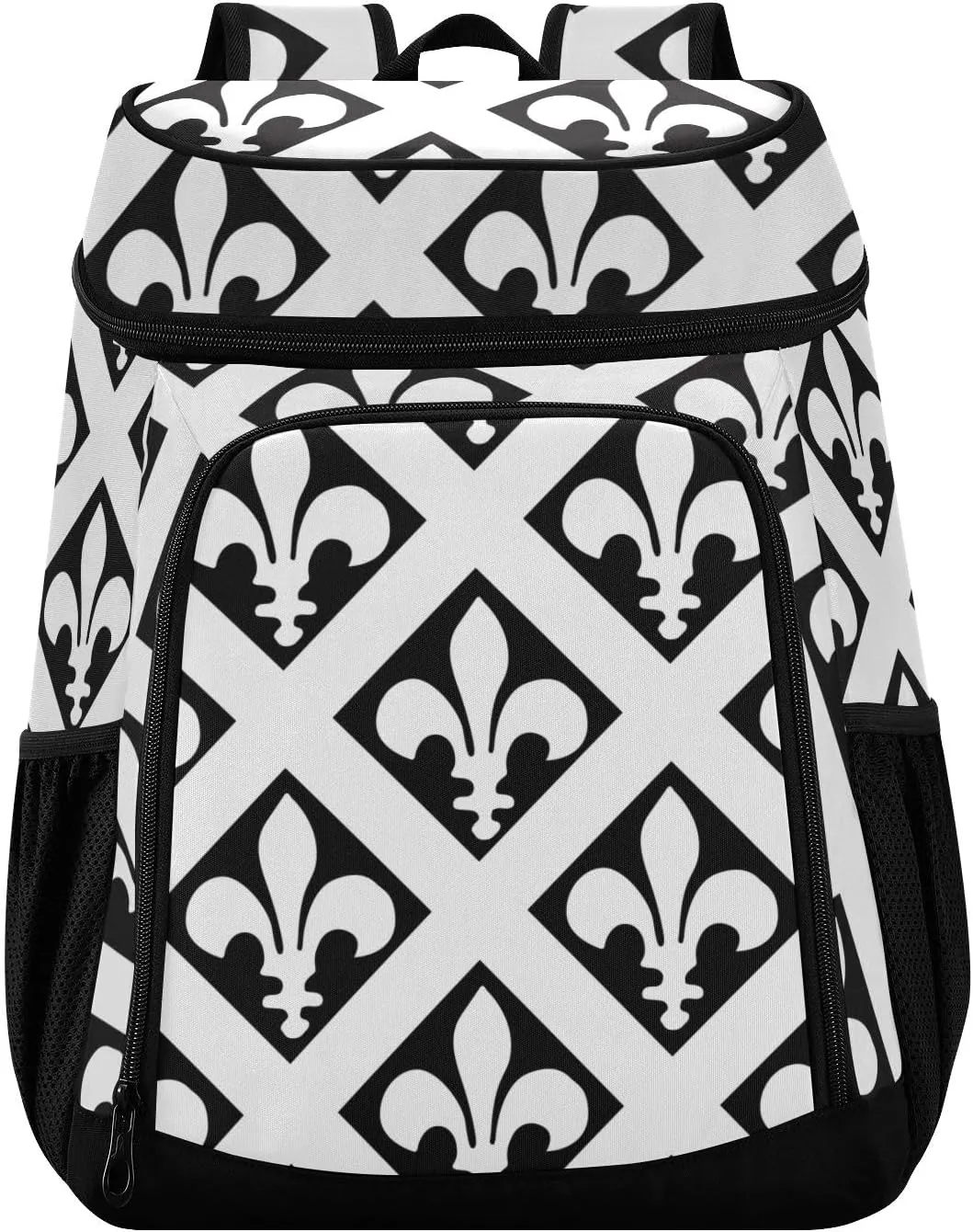 Mardi Gras Purple Fleur De Lis 36 Cans Beach Bag Cooler Lightweight Cooler for Camping Work Lunch Backpack for Men
