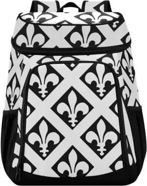 Mardi Gras Purple Fleur De Lis 36 Cans Beach Bag Cooler Lightweight Cooler for Camping Work Lunch Backpack for Men