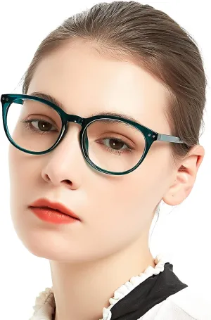 MARE AZZURO Reading Glasses Women Round Reader 0 1.0 1.25 1.5 1.75 2.0 2.25 2.5 2.75 3.0 3.5 4.0 5.0 6.0 (Green 100)