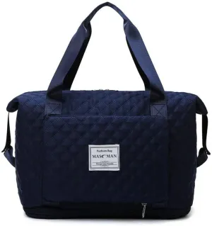 MASMAN Foldable Weekend Tote Duffle Travel Bag, NAVY, FASHION