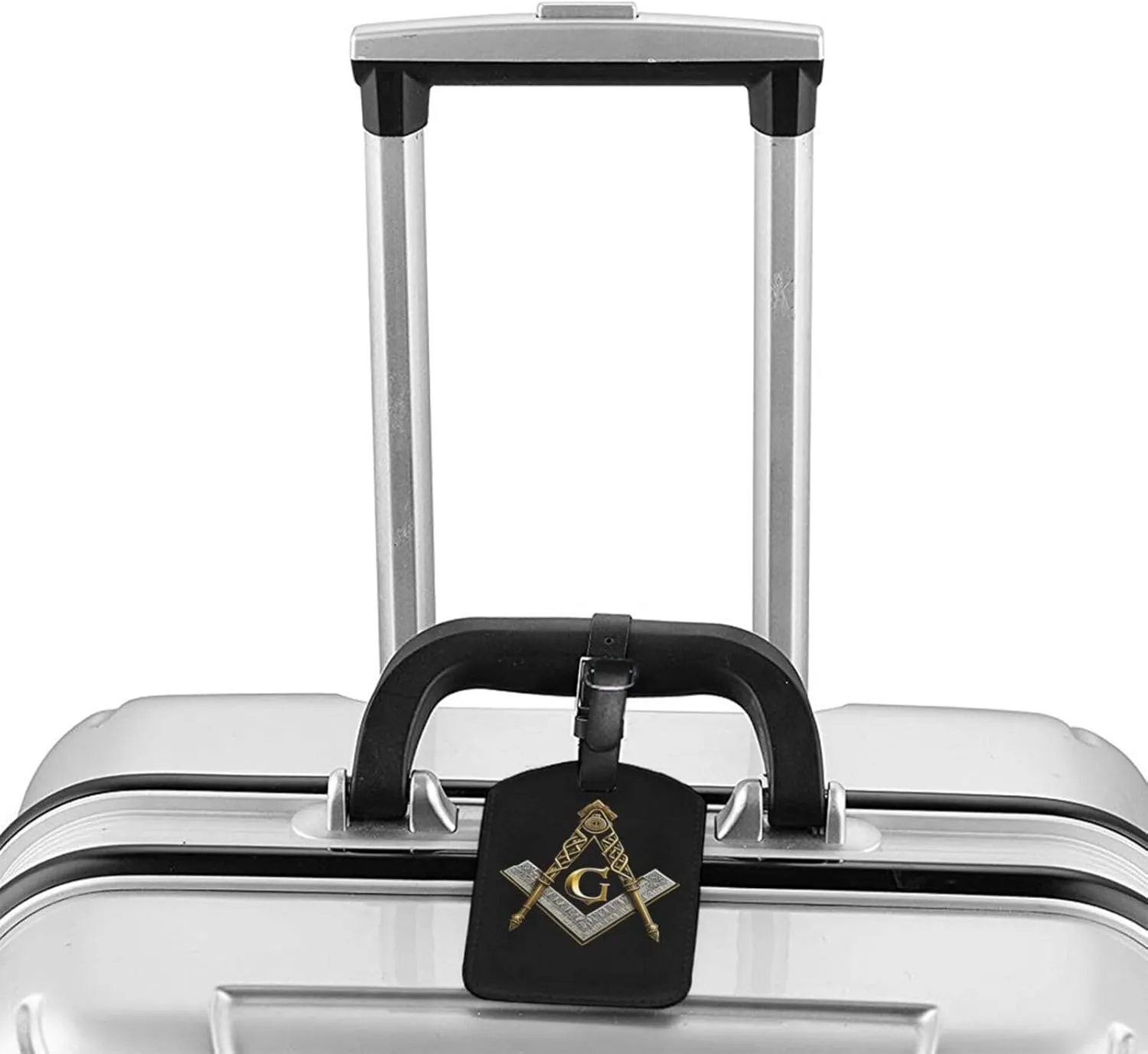 Master Mason Masonic Leather Luggage Tag, Cute Personalized Privacy Protection Travel Bag Labels Suitcase Tags