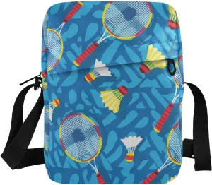 MCHIVER Small Messenger Bag Badmintons Sports Crossbody Bag for Men Women Cell Phone Purse Wallet for Concert Beach Travel