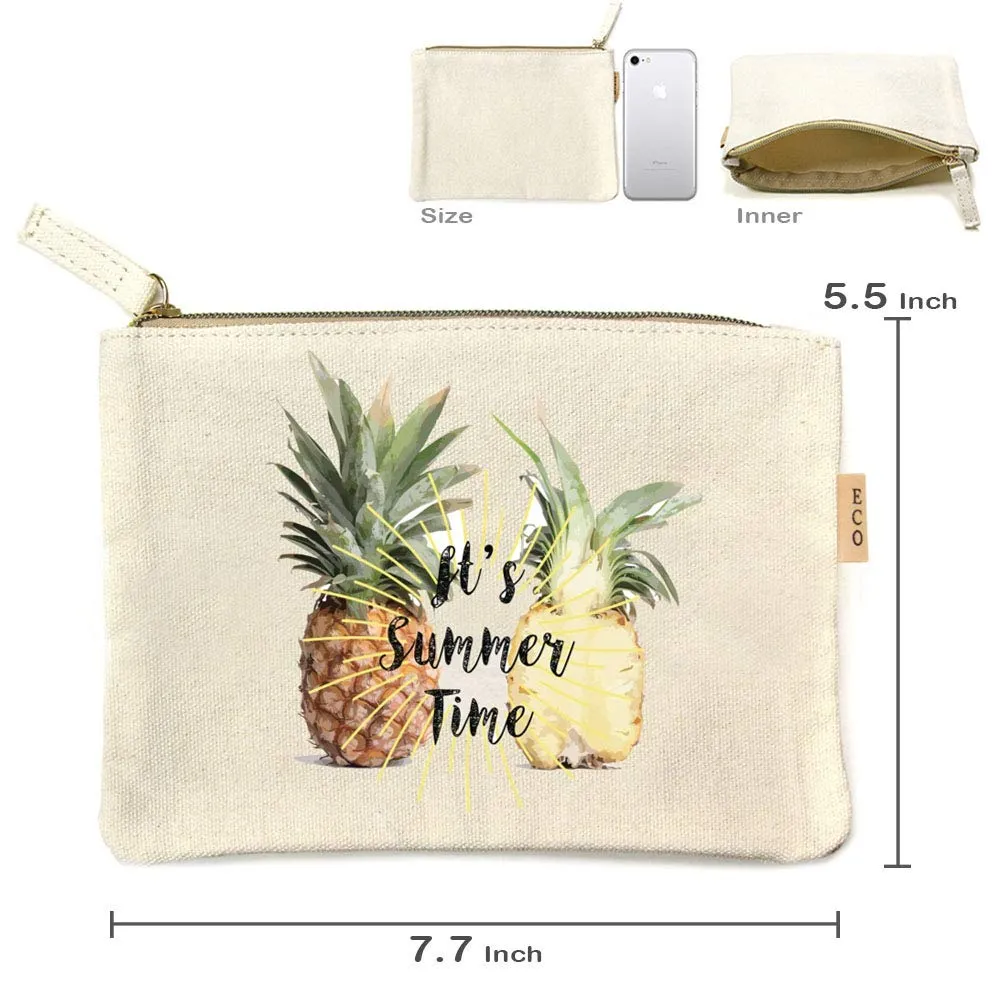 Me Plus Eco Zipper Pouch Stylish Printed, Traveler Organizer, Cosmetic Small Makeup, Students BTS Organization Bag - 22 Pattern options (It's summer time)