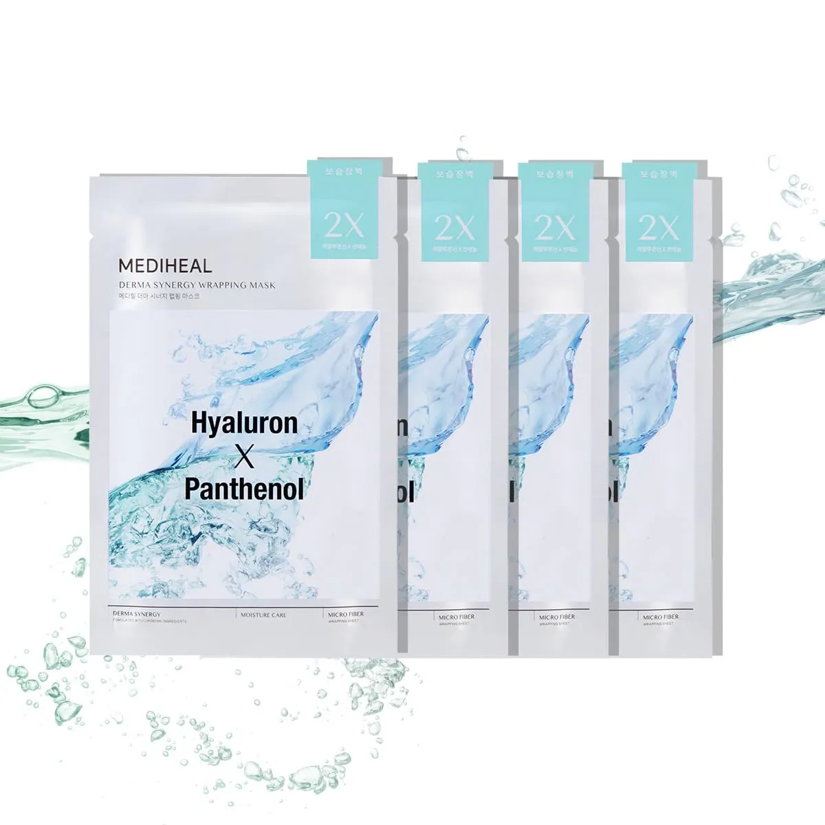 Mediheal Derma Synergy Wrapping Mask for Moisturizing Barrier (4 Packs) - Improved Skin Moisturization With Hyaluron Panthenol