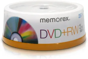 Memorex 05541 4.7 GB DVD RWS (4X; 25-CT SPINDLE)