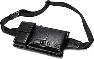 Men's Leather Sling Bag,Chest Shoulder Backpack, Water waterproof Crossbody Bag