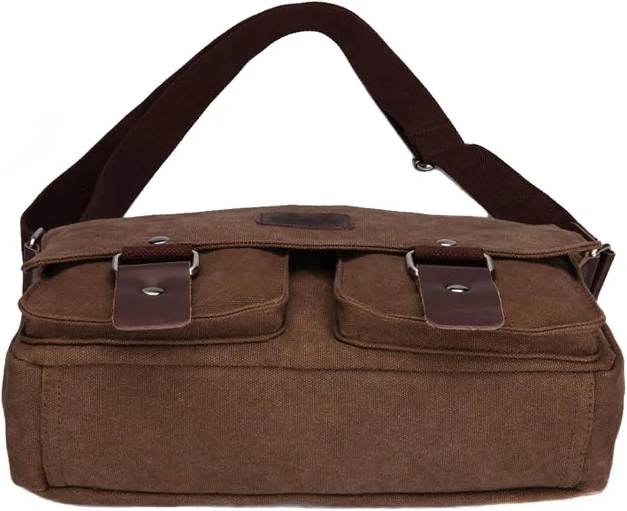 Men's Messenger Bag Vintage Canvas Satchel Bag Military Shoulder Laptop Bags Bookbag Working Bag for Men