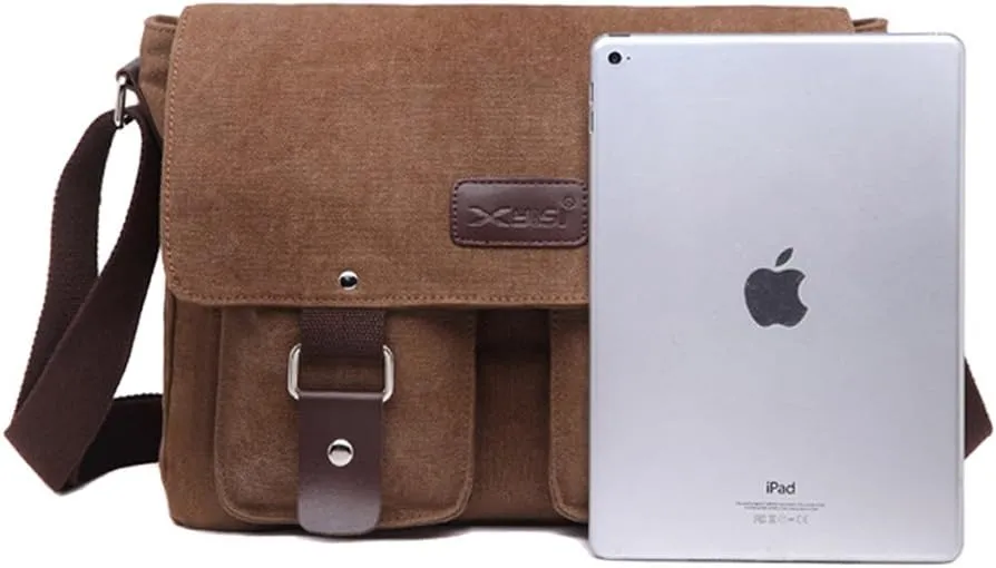 Men's Messenger Bag Vintage Canvas Satchel Bag Military Shoulder Laptop Bags Bookbag Working Bag for Men